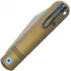 Dreamtech Knives D4386TBR Folding Pocket Knife - 3.15" Non Locking VG-10 Stainless Steel Blade Gold Titanium Handle Cyclaire Knives and Tools