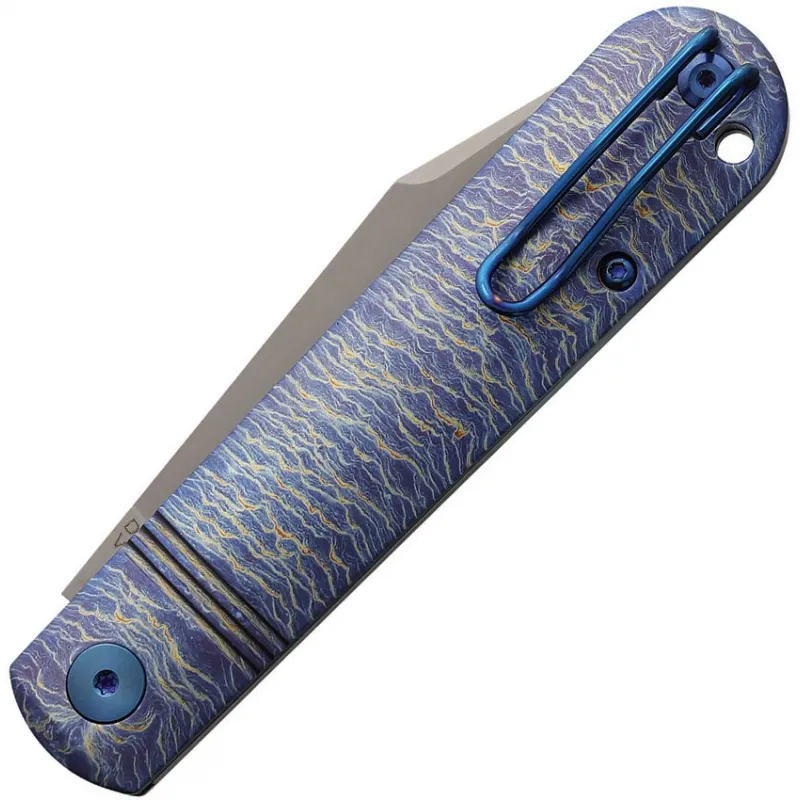 Dreamtech Knives D4386TF Folding Pocket Knife - 3.15" Non Locking VG-10 Stainless Steel Blade Flame Titanium Handle Cyclaire Knives and Tools
