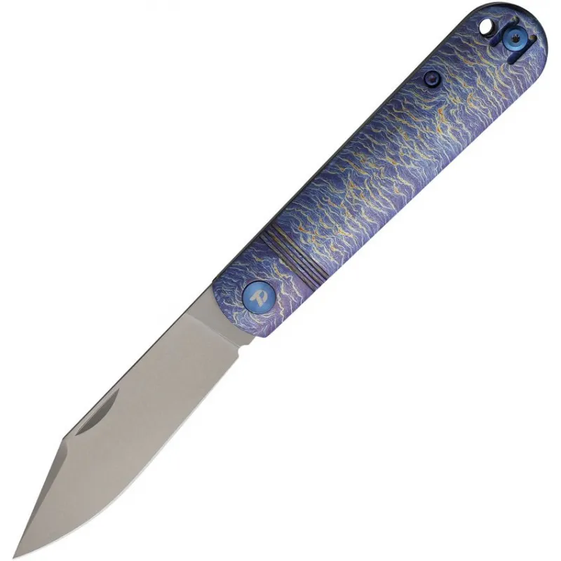 Dreamtech Knives D4386TF Folding Pocket Knife - 3.15" Non Locking VG-10 Stainless Steel Blade Flame Titanium Handle Cyclaire Knives and Tools