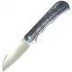 Dreamtech Knives D4453TF Folding Pocket Knife - 3.15" Non Locking Sheepsfoot VG-10 Stainless Steel Blade Flame Titanium Handle Cyclaire Knives and Tools