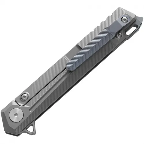 Dreamtech Knives D5311TG Folding Pocket Knife - 3.75" S35VN Stainless Steel Blade Grey Titanium Handle with Glass Breaker