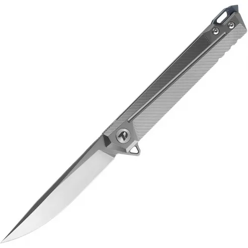 Dreamtech Knives D5311TG Folding Pocket Knife - 3.75" S35VN Stainless Steel Blade Grey Titanium Handle with Glass Breaker