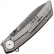 Dreamtech Knives D9610TCD Folding Pocket Knife - 3.25" Damascus Steel Blade Grey Titanium Handle with Carbon Fibre Inlay Cyclaire Knives and Tools