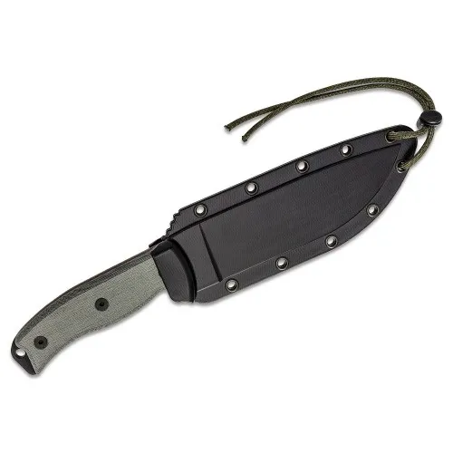 ESEE Knives Model 6 - 5.75" Black 1095HC Steel Blade Black Micarta Handle Black Sheath