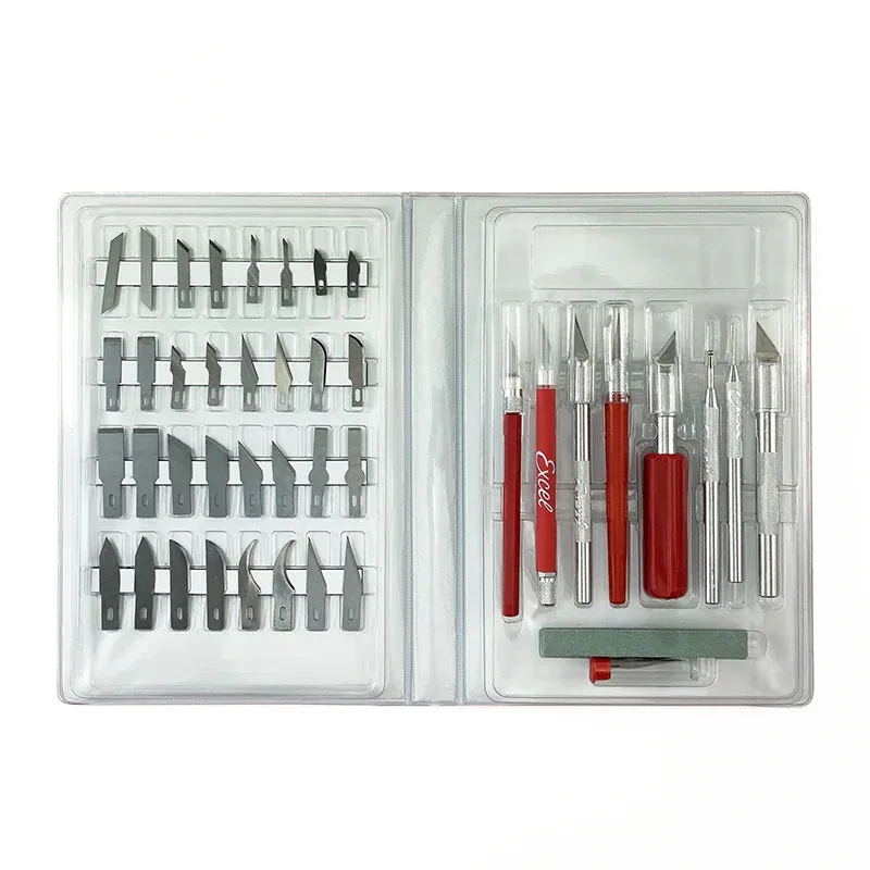 Excel Blades Super Deluxe Hobby Knife Set with 46 Blades and Handles Cyclaire Knives and Tools