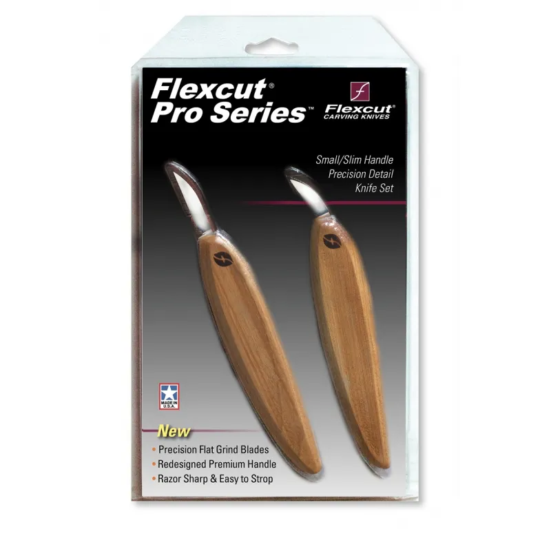 Flexcut Pro Series FP100 Precision Detail 2 Pack with Slim Handles Cyclaire Knives and Tools