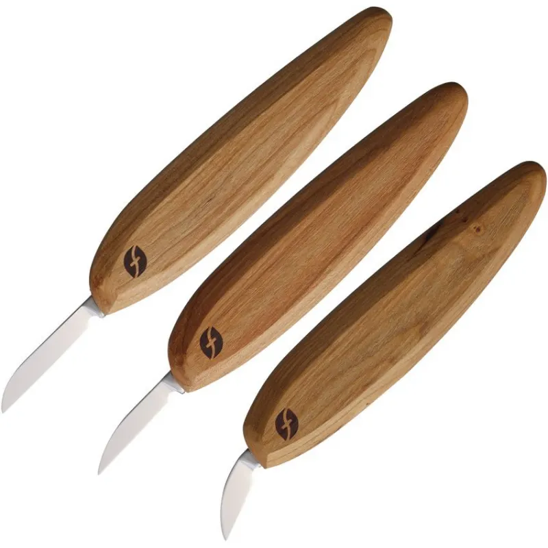Flexcut Pro Series FP200 Carving Detail and Chip 3 Pack Knife Set with Standard Handles Cyclaire Knives and Tools