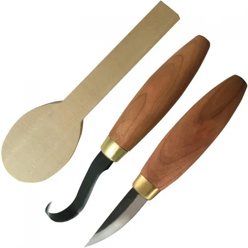Flexcut KN70 Spoon Carving Kit Stub Sloyd Knife Single Bevel Hook Knife with Basswood Spoon Blank