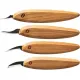 Flexcut KNP100 Premium 4 Piece Carving Knife Set with Cherry Wood Handles and Tool Roll Cyclaire Knives and Tools