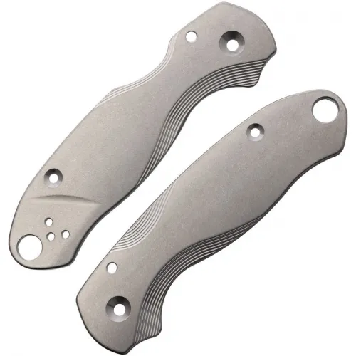 Flytanium Lotus Stonewash Titanium Scales for Spyderco Paramilitary 3