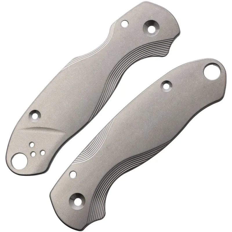 Flytanium Lotus Stonewash Titanium Scales for Spyderco Paramilitary 3 Cyclaire Knives and Tools