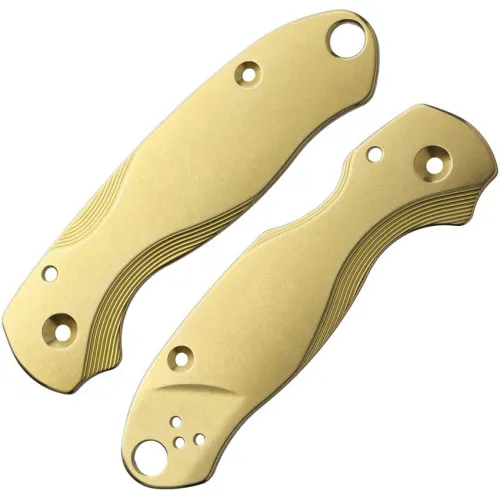 Flytanium Lotus Brass Scales for Spyderco Paramilitary 3