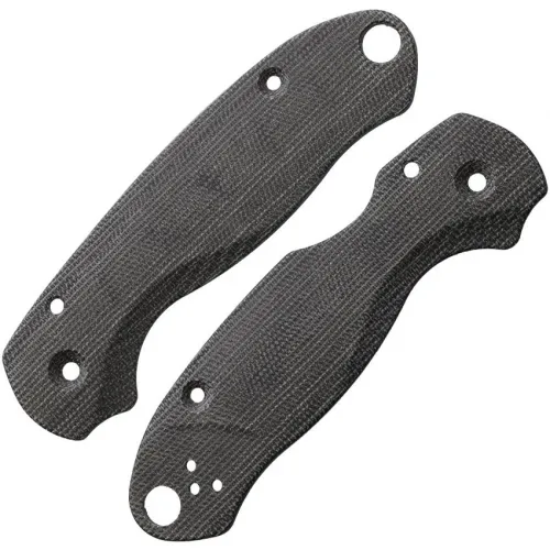 Flytanium Lotus Black Canvas Micarta Scales for Spyderco Paramilitary 3