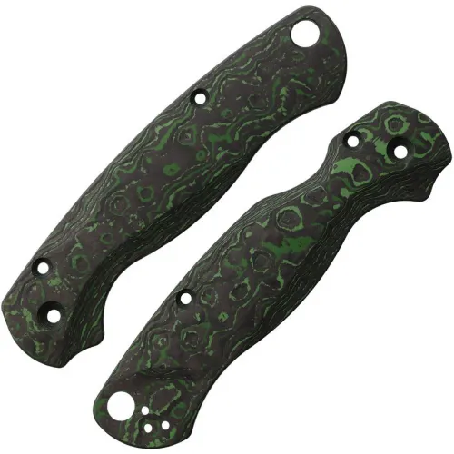 Flytanium Lotus Jungle Green Carbon Fiber Scales for Spyderco Paramilitary 2