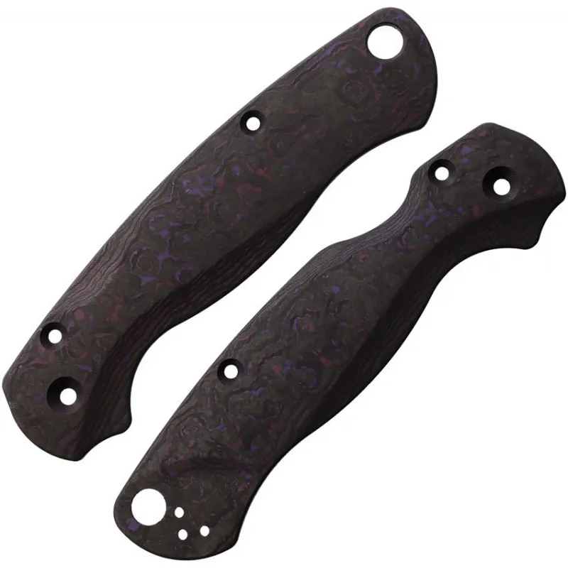 Flytanium Lotus Purple Haze Carbon Fiber Scales for Spyderco Paramilitary 2 Cyclaire Knives and Tools