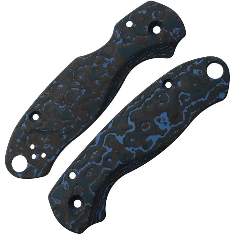 Flytanium Lotus Arctic Storm Carbon Fiber Scales for Spyderco Paramilitary 3 Cyclaire Knives and Tools