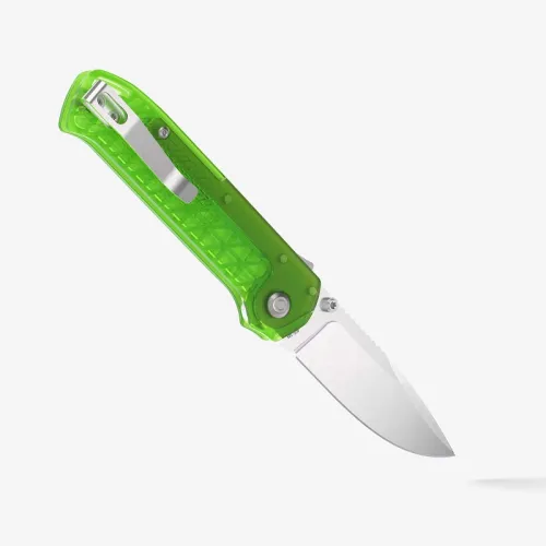 Flytanium Arcade Lite Folding Knife - 3.2" AUS-10A Steel Blade Digital Green Polycarbonate Handle