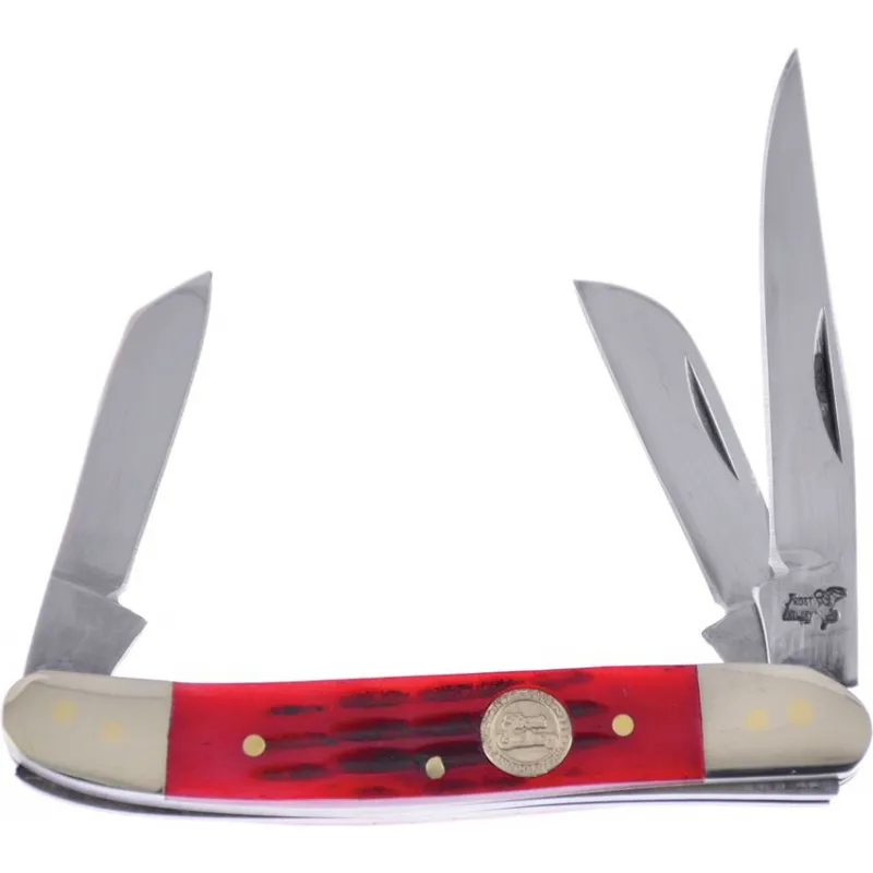 Frost Cutlery UK EDC Range Rider Stockman Red Bone Pocket Knife Cyclaire Knives and Tools