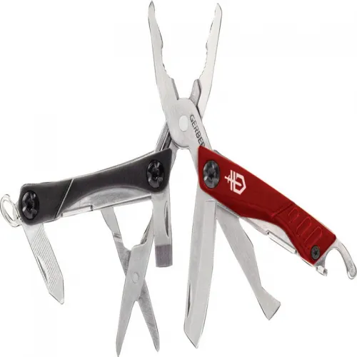 Gerber Dime Red UK EDC Pocket Multi-Tool – 10-in-1 EDC with Pliers, Wire Cutters & Blade