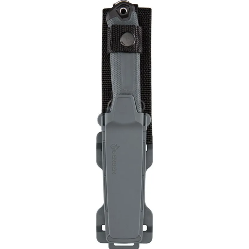 Gerber StrongArm Camp Grey - 4" 420HC Stainless Drop Point Blade Grey Textured Handle MOLLE Belt Sheath Cyclaire Knives and Tools