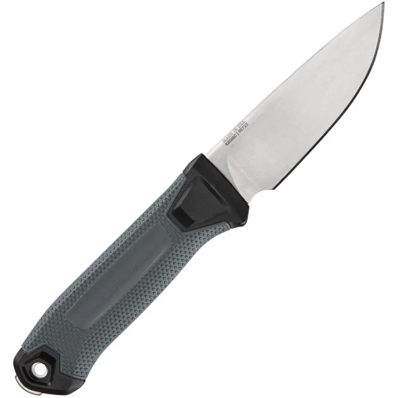 Gerber StrongArm Camp Grey - 4" 420HC Stainless Drop Point Blade Grey Textured Handle MOLLE Belt Sheath Cyclaire Knives and Tools