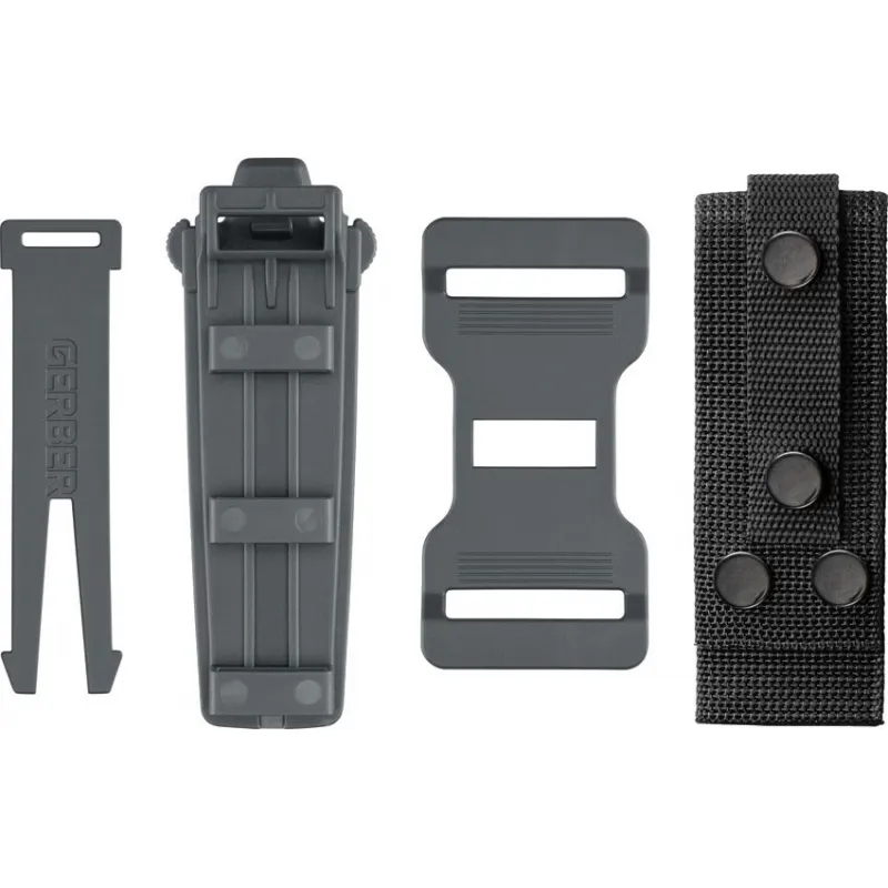 Gerber StrongArm Camp Grey - 4" 420HC Stainless Drop Point Blade Grey Textured Handle MOLLE Belt Sheath Cyclaire Knives and Tools