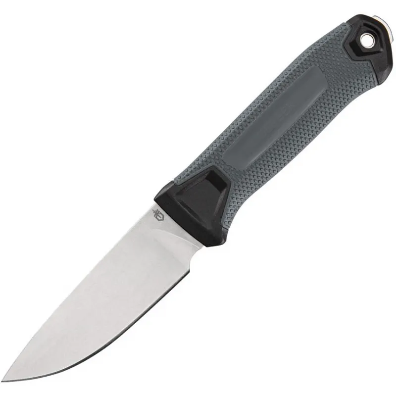 Gerber StrongArm Camp Grey - 4" 420HC Stainless Drop Point Blade Grey Textured Handle MOLLE Belt Sheath Cyclaire Knives and Tools
