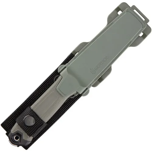 Gerber StrongArm Camp Green - 4" 420HC Stainless Drop Point Blade Green Textured Handle MOLLE Belt Sheath