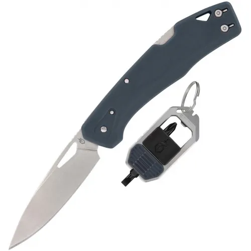 Gerber Driver Key Chain Tool and LST Clip Point Folding Knife Urban Blue Combo Gift Pack