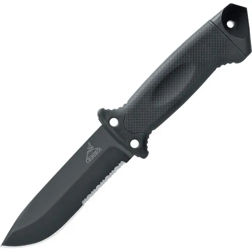 Gerber LMF II Infantry Fixed Combat Knife - 4.84" Black Combo Blade Black Handle MOLLE Compatible Sheath