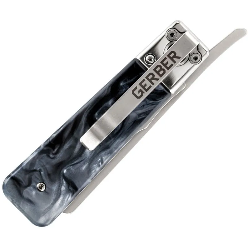 Gerber Jukebox Folding Knife - 2.75" Stainless Steel Blade Marbled Acrylic Handle Cyclaire Knives and Tools