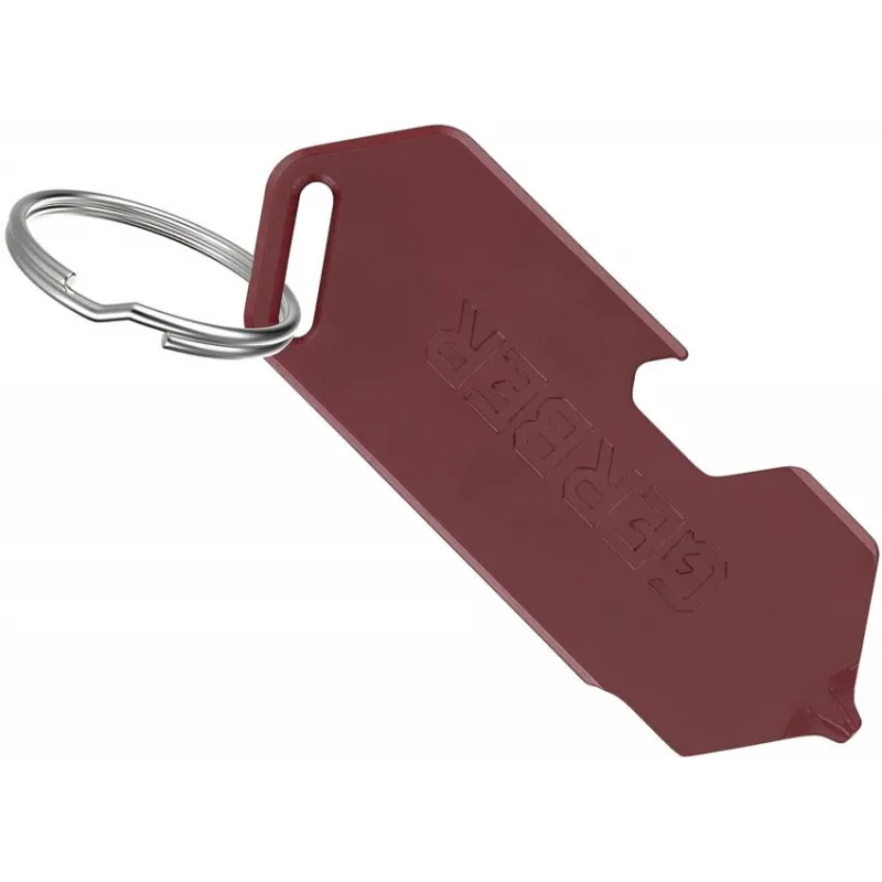 Gerber Shard DT Keychain Mini Multi-Tool - Hex Drab Red Triangle Stainless Steel Cyclaire Knives and Tools