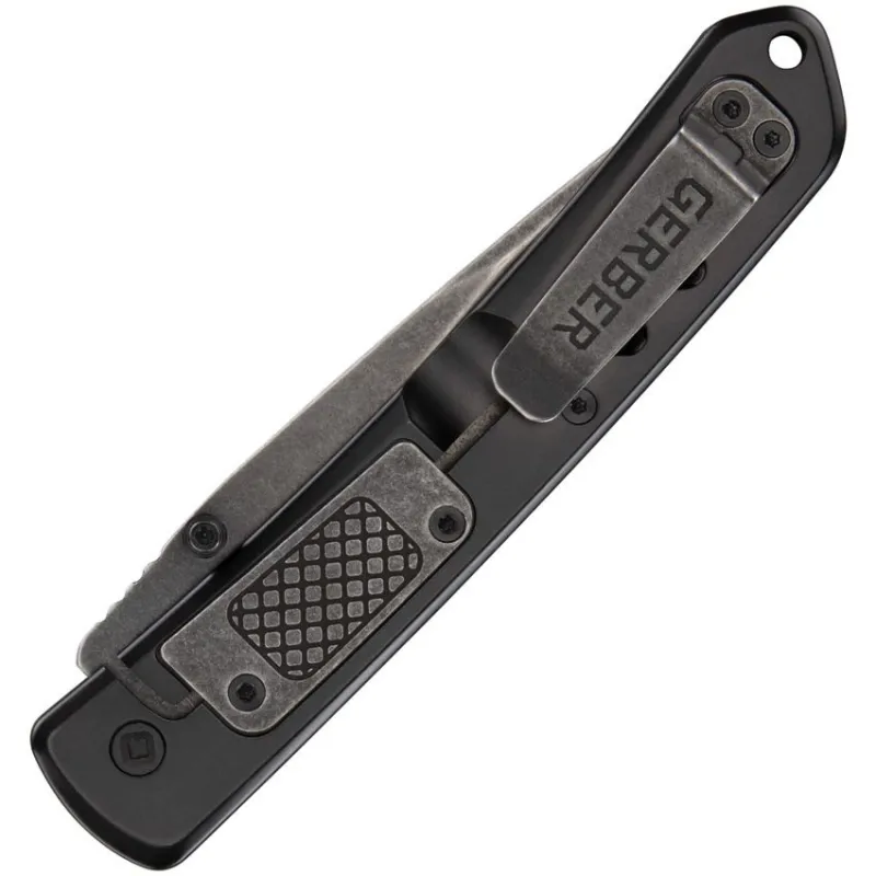 Gerber Affirm Folding Knife - 3.5" Stonewashed CP Blade Slotted Green Aluminum Handle Cyclaire Knives and Tools
