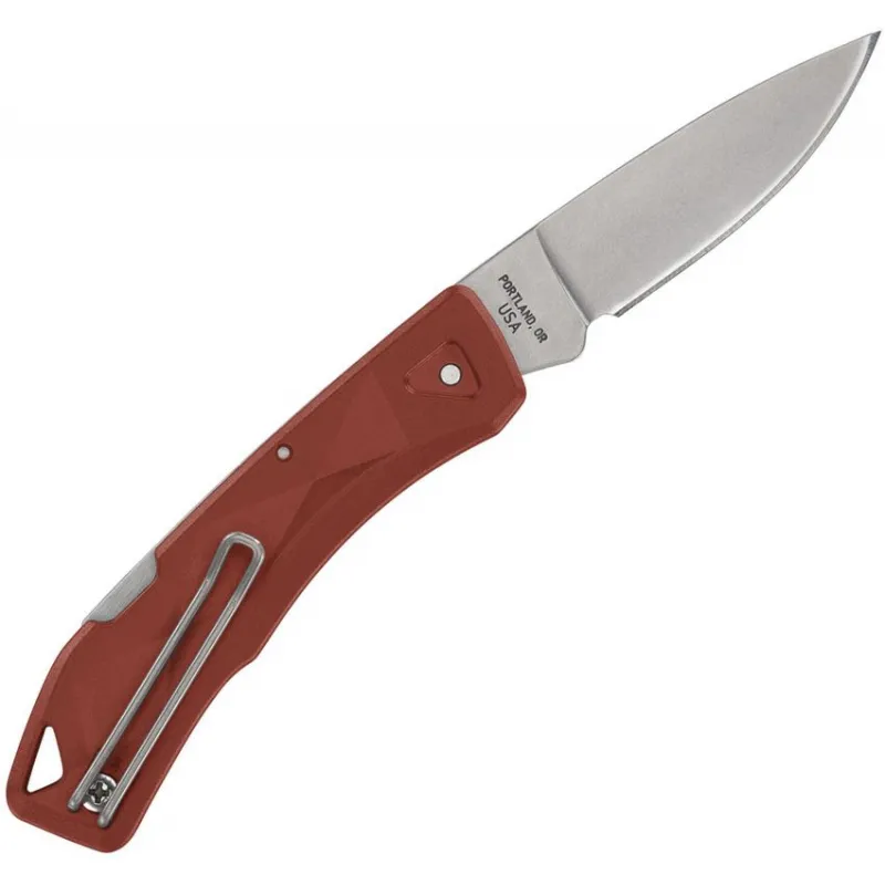 Gerber LST Ultra Folding Knife Drab Red - 2.88" 420HC Stainless Drop Point Blade Drab Red Handle Cyclaire Knives and Tools