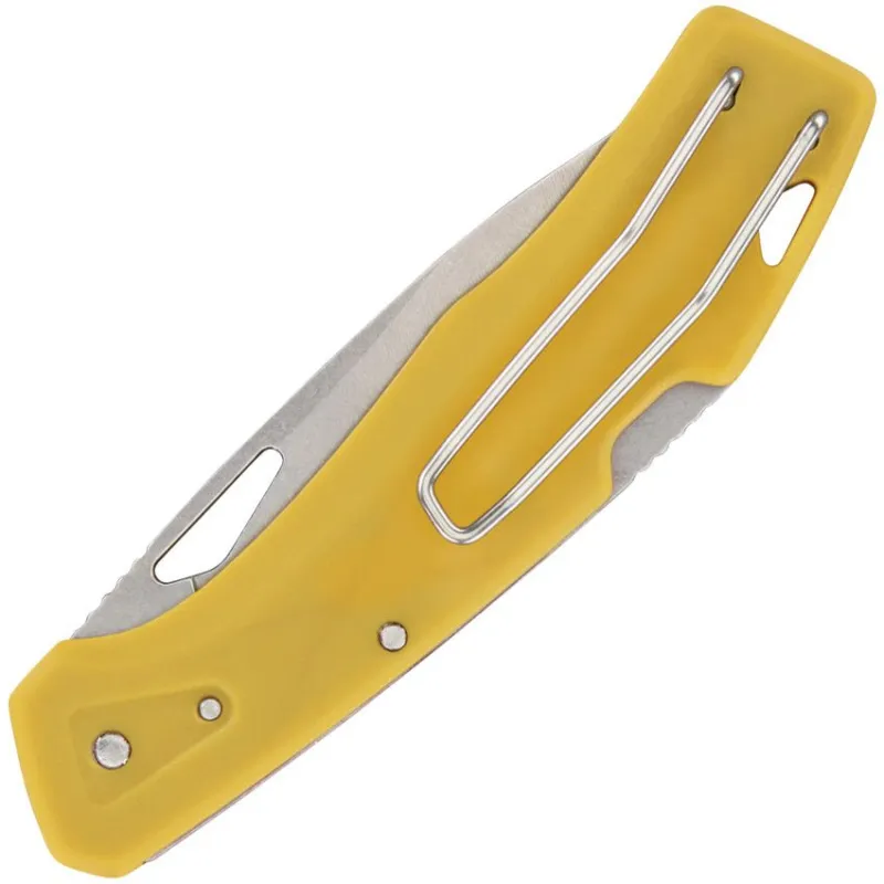 Gerber LST Folding Knife Yellow - 2.75" 440A Stainless Clip Point Blade Mustard Yellow Handle Cyclaire Knives and Tools