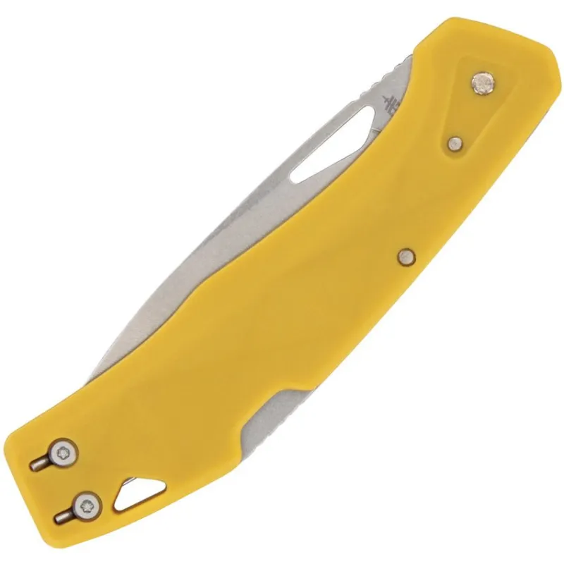 Gerber LST Folding Knife Yellow - 2.75" 440A Stainless Clip Point Blade Mustard Yellow Handle Cyclaire Knives and Tools