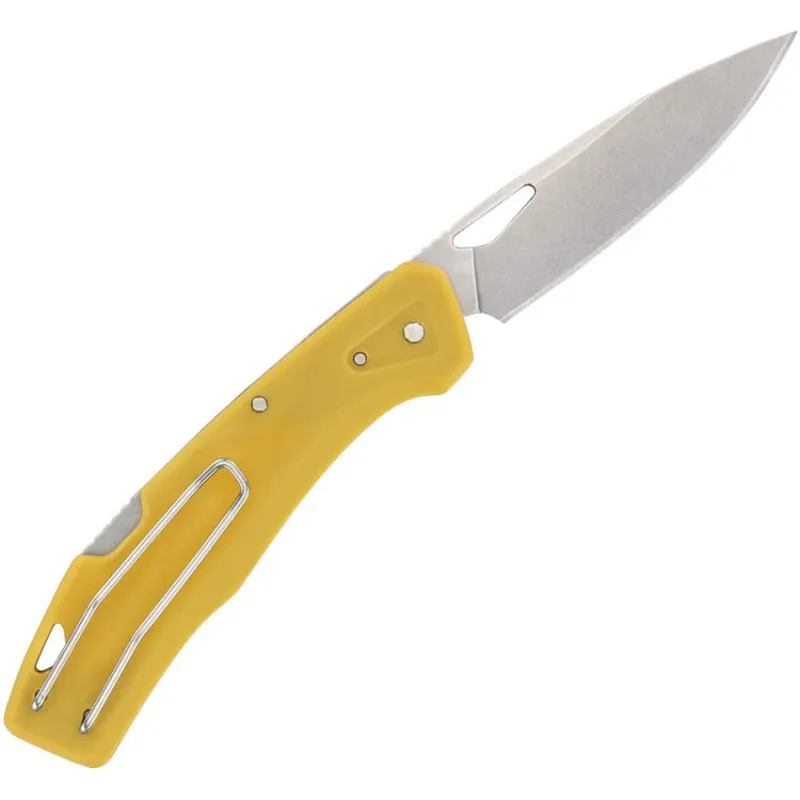 Gerber LST Folding Knife Yellow - 2.75" 440A Stainless Clip Point Blade Mustard Yellow Handle Cyclaire Knives and Tools