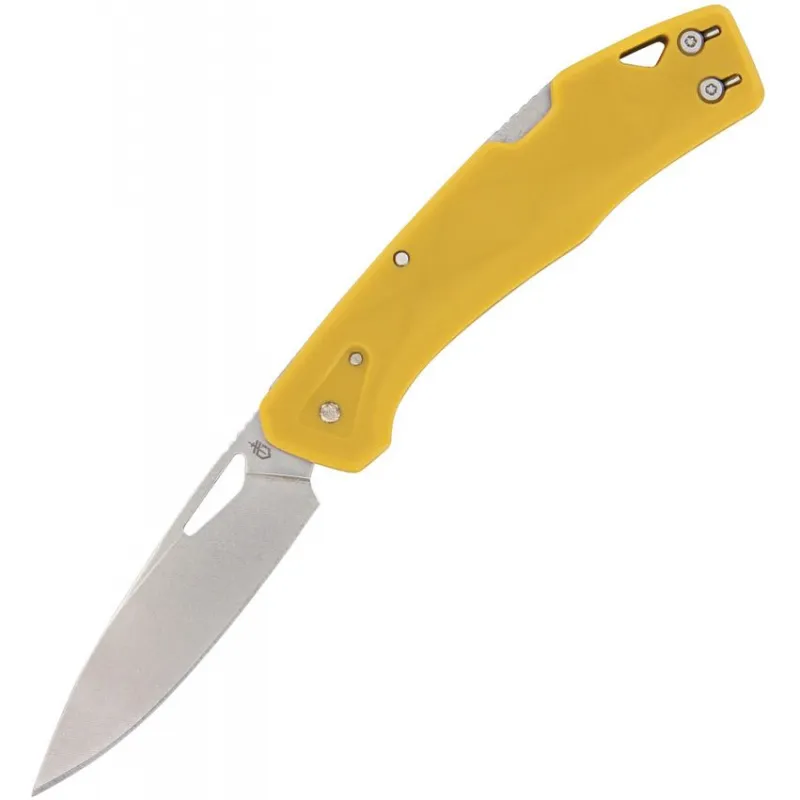 Gerber LST Folding Knife Yellow - 2.75" 440A Stainless Clip Point Blade Mustard Yellow Handle Cyclaire Knives and Tools