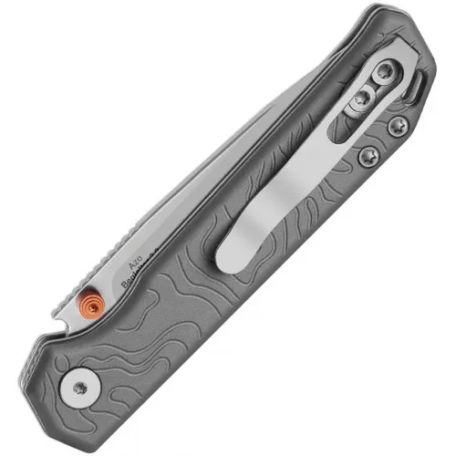 Kizer Begleiter 2.9 Folding Knife - 2.9" S35VN Stainless Steel Blade Grey Aluminium Handle Topographic Artwork