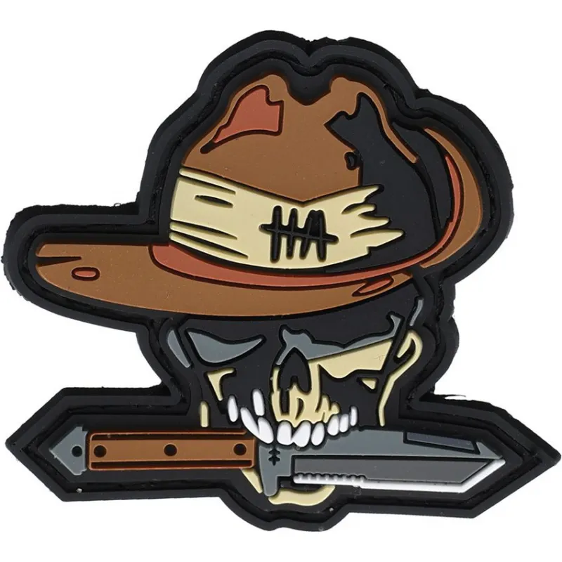 Hardcore Hardware Australia Skull with Knife Morael Patch Cyclaire Knives and Tools