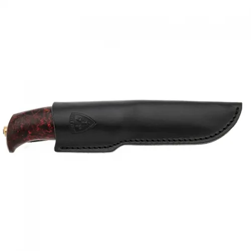 Helle Allmenn Fixed Blade Knife - 3.54" Stainless Steel Blade Dyed Curly Birch Handle