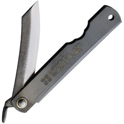 Higonokami No.3 Japanese UK EDC Pocket Folder - 2.6" SK5 Carbon Steel Blade Black Stainless Handle