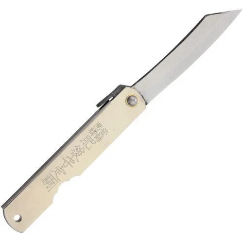 Higonokami No.4 Japanese UK EDC Pocket Folder - 2.63" SK5 Carbon Steel Blade Silver Stainless Handle