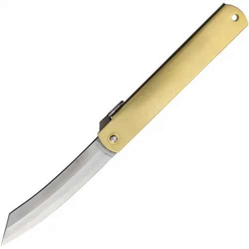 Higonokami No.11 Japanese Folding Knife - 3.75" Blue Paper Steel Blade Brass Handle