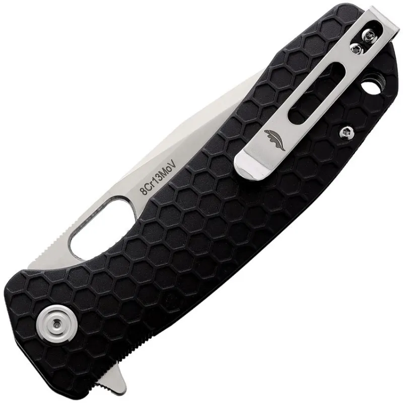 Honey Badger Large Folding Knife - 3.63" 8Cr13MoV Tanto Blade Black FRN Handle Liner Lock Cyclaire Knives and Tools