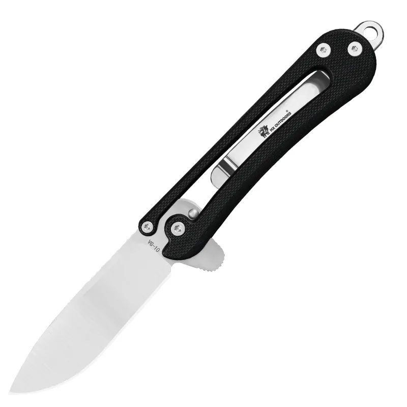 HX Outdoors UK EDC Vertex Folding Knife - 2.68" VG-10 Stainless Steel Blade Black G10 Handle Cyclaire Knives and Tools