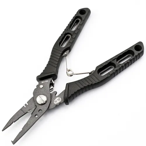 HX Outdoors Fishlock Fishing Plier - 3.74" Black 7Cr17 Jaw Black PTR Handle