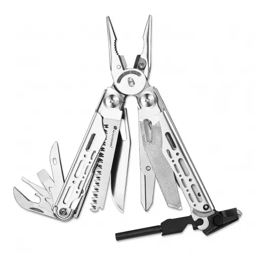 HX Outdoors Ignite Multi-Tool Silver with Fire Steel and Rescue Whistle