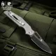 HX Outdoors Rock X Fluorite UK EDC Pocket Knife - 2.95" Black D2 Steel Blade Titanium Alloy Handle Cyclaire Knives and Tools