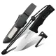 HX Outdoors Survival Master 4 Black Bushcraft Knife - 3.74" 5Cr15 Steel Blade Firesteel Sheath Black Handle Cyclaire Knives and Tools